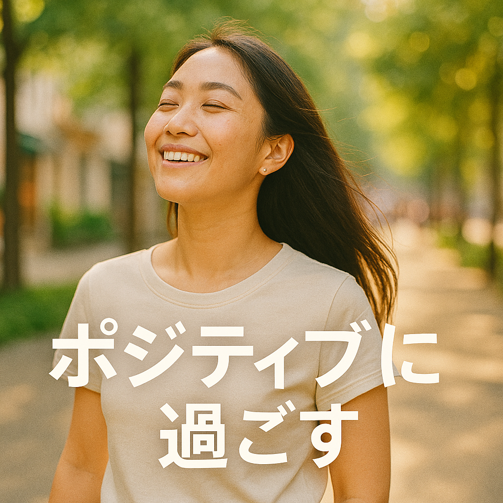 毎日をポジティブに過ごし、波動を整えている女性の画像