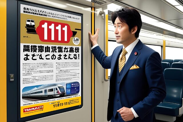 通勤電車の中で見た中吊り広告の番号が「1111」だったので
「これは、宇宙から『行動せよ』って言われてる気がした男性