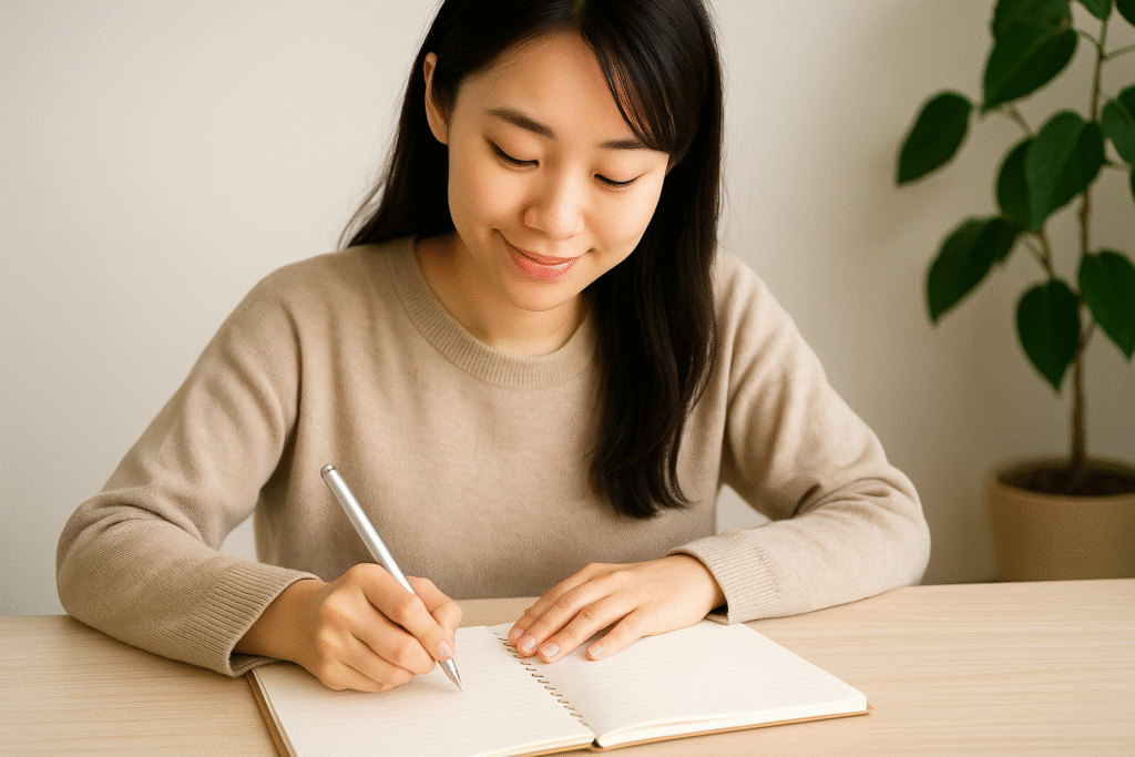 1111を見るたびに感謝をノートに書き留めるようにした女性の画像