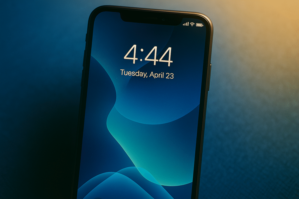 スマホの時間が、4：44になっている画像。