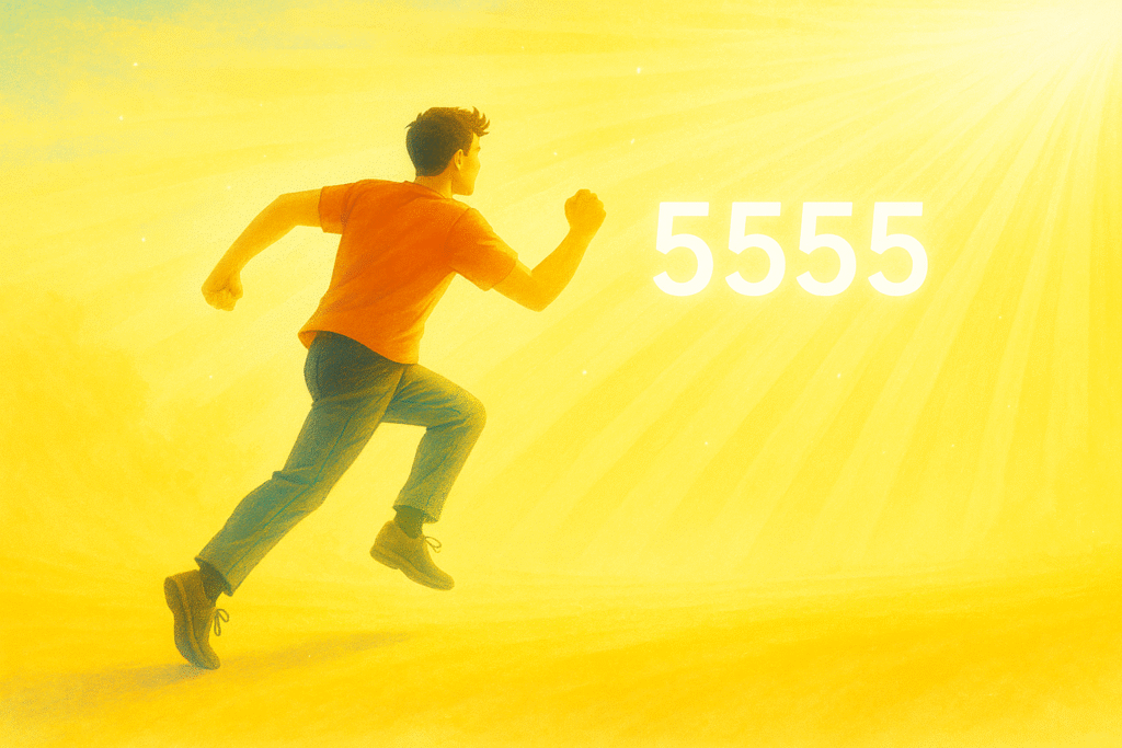 5555は「変化を歓迎し、実際に動き出してみて」という「GOサイン」でもあり、「5」は変化・冒険・自由の象徴。新しい自分に合うための一歩。