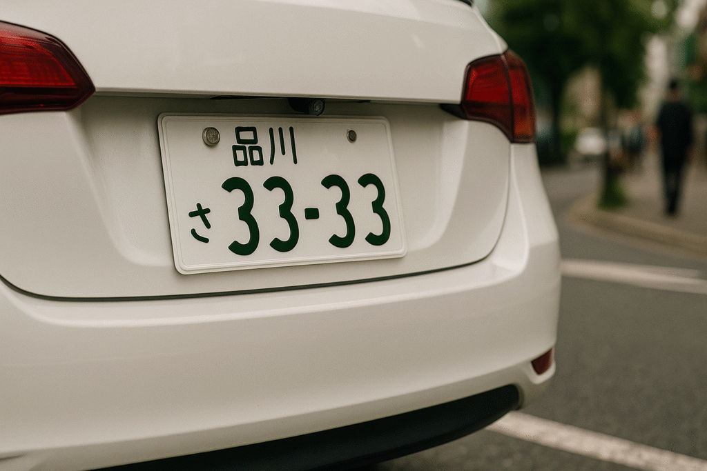 車のナンバーが3333の画像。何度も3333を見るようなり、何か意味があると思始めたFさんの回想画像。