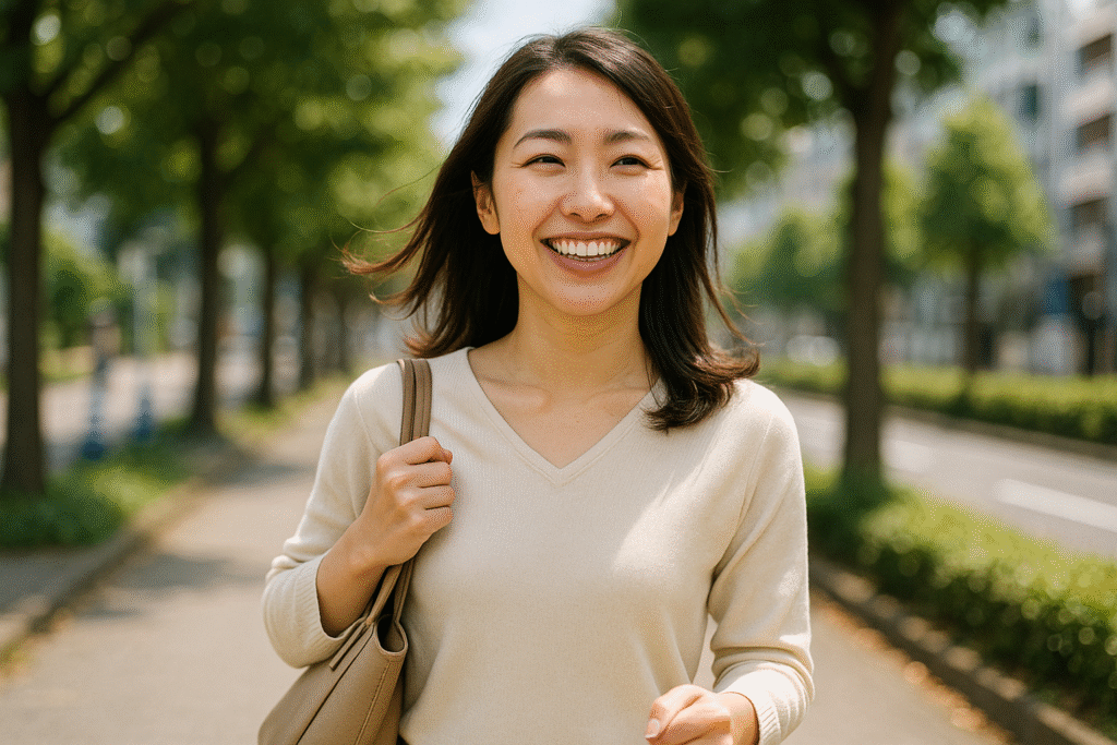 感情が安定すると、現実も安定し始め毎日がイキイキしている女性の画像
