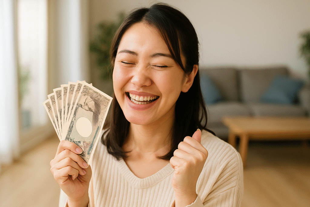 「懸賞に当選した未来の私」を、まるで映画を見るように毎晩イメージしている女性の画像