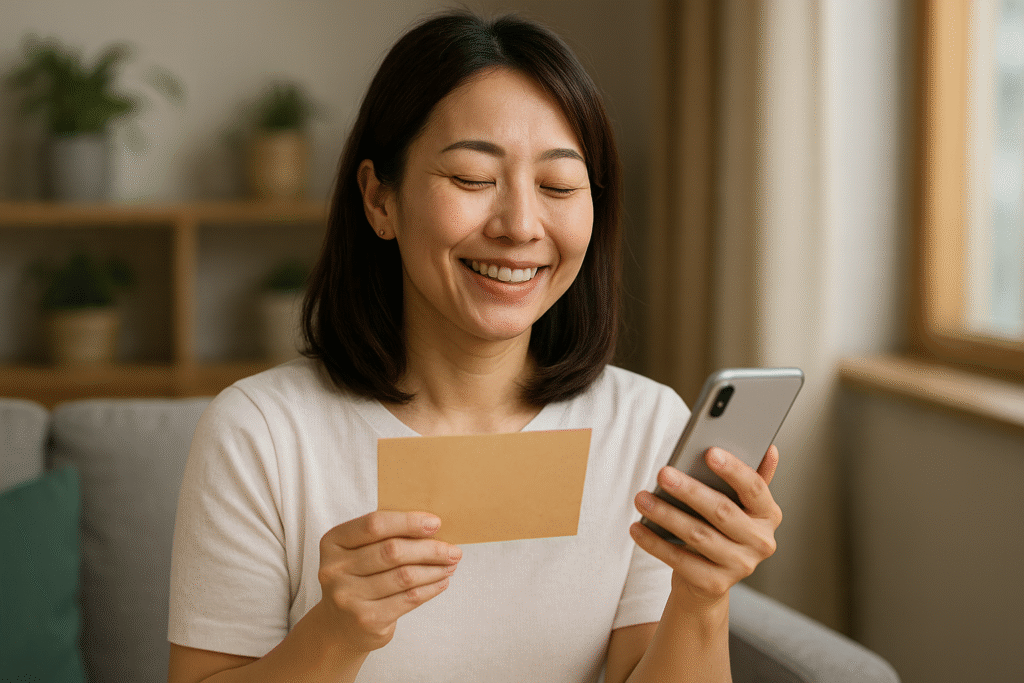 焦るのをやめて「整える」ことに意識を向けた途端、お金が自然と「流れてくる」感じになった女性の画像