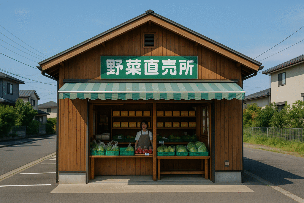 いつも新鮮な野菜を販売している地元の直売店のイメージ画像